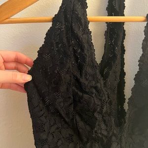 Black lace Free People bodysuit